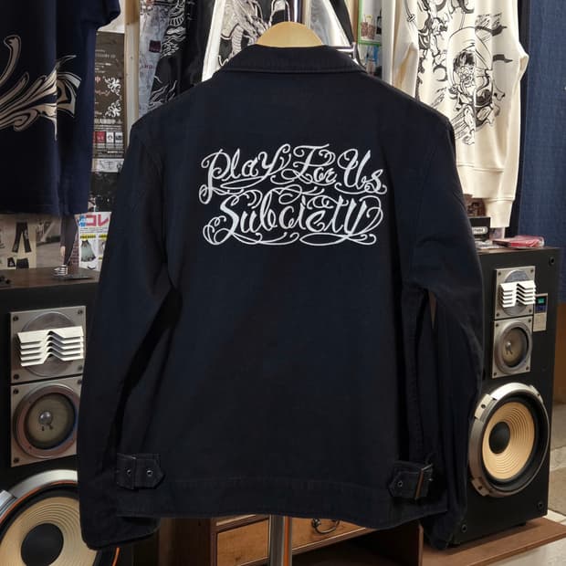 JPN 블랙 펑크 레터링 투웨이 자켓
