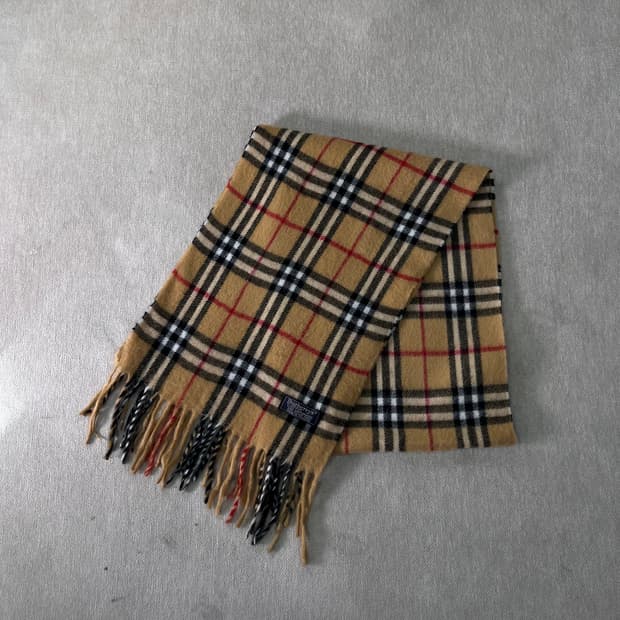 버버리 노바체크 램스울 베이지 머플러 