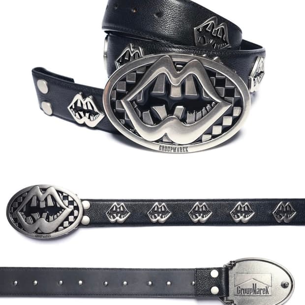 B.access Vintage Leather Logo Belt