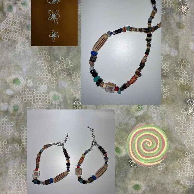 빈티지비즈 우드 보헤미안 팔찌/wood bohemian bracelet