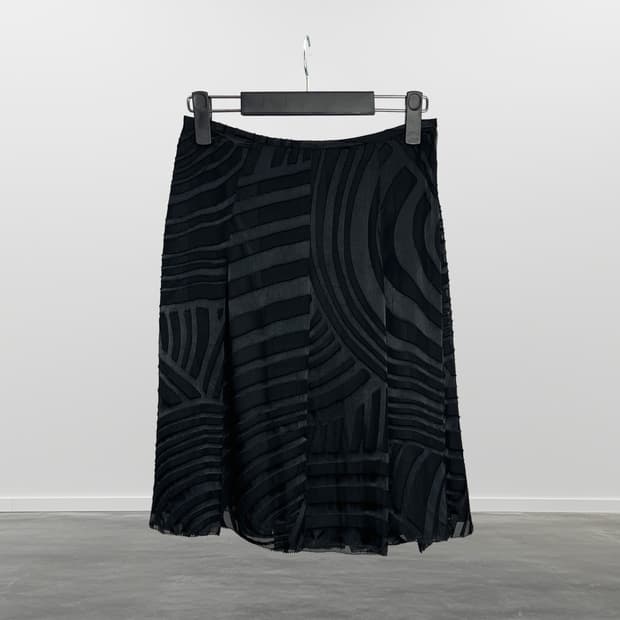 MICHEL KLEIN 레이온 + 실크 패턴 스커트 