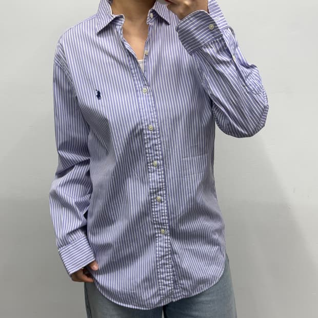[M] 폴로 랄프로렌 연보라 스트라이프 셔츠