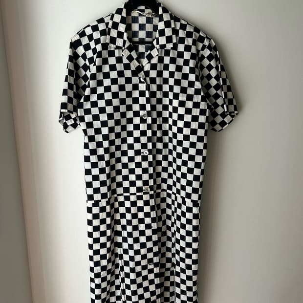 Comme des garcons 꼼데가르송 체스 체크 셔츠 원피스