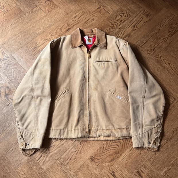 [L]80's 칼하트 USA 유니온메이드 빈티지 페이딩 브라운 워크 자켓