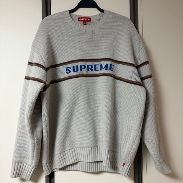 슈프림 체스트 스트라이프 니트