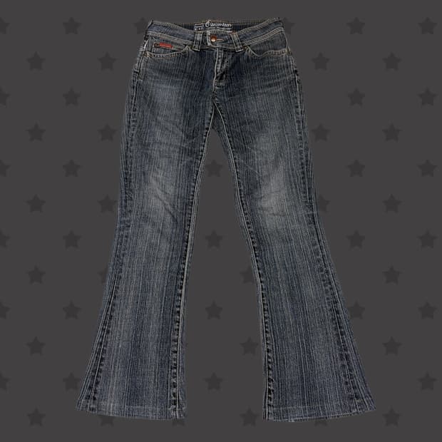 고딕펑크 트루릴리젼깔 핀터깔 워싱 대장 로우라이즈 데님 팬츠