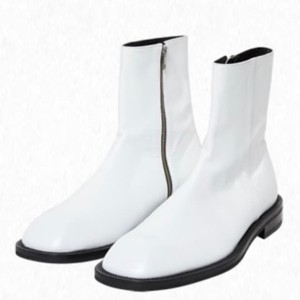 앤더슨벨 화이트 레더 부츠 43