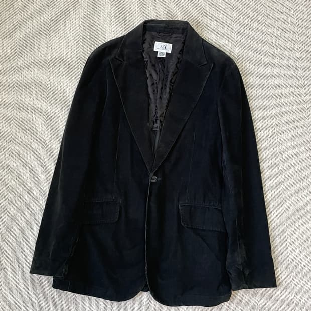 아르마니 익스체인지 블랙 코듀로이 자켓 