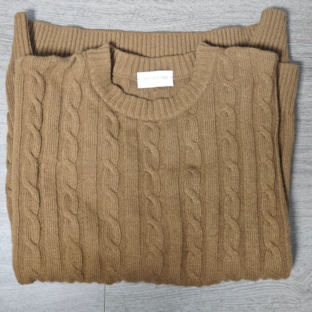 맨인정글 케이블 니트 M 브라운