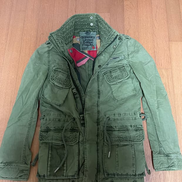 Superdry Limited Edition 밀리터리 플래그 자켓 S