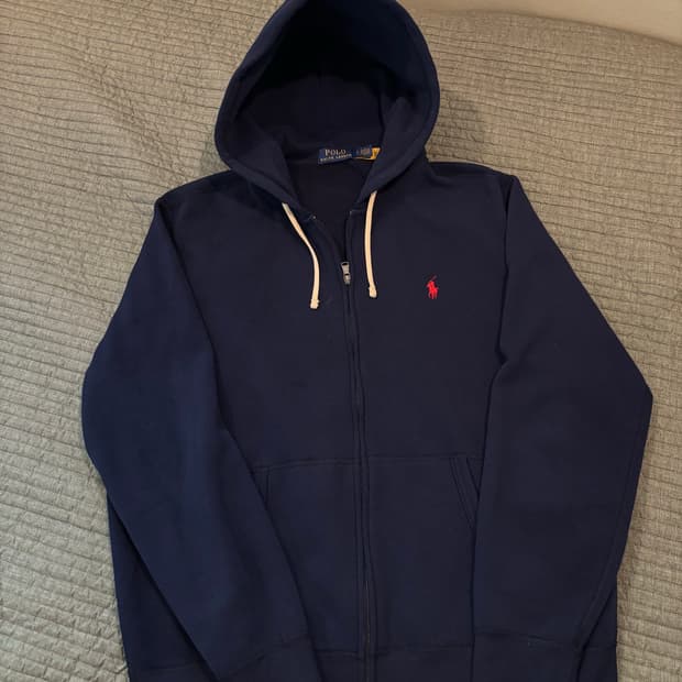 폴로 랄프로렌 기모 후드집업L 네이비