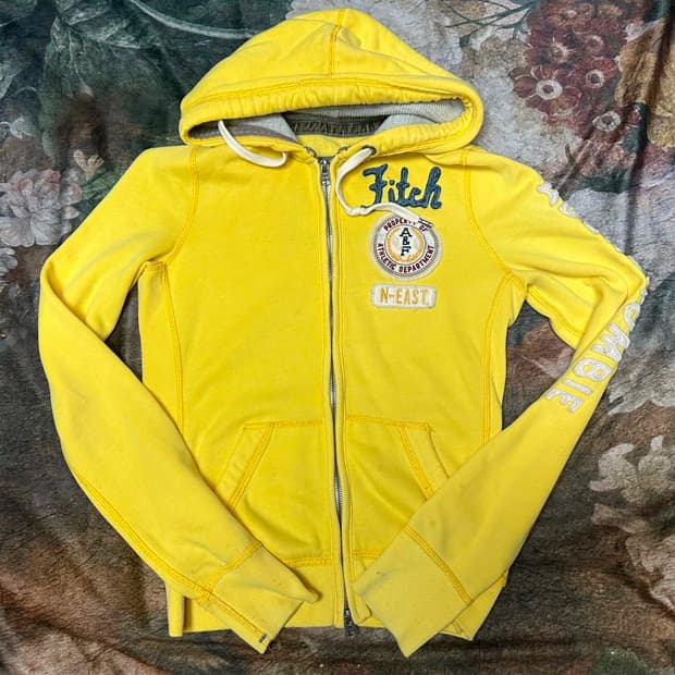 아베크롬비 빈티지 옐로우후드집업 S