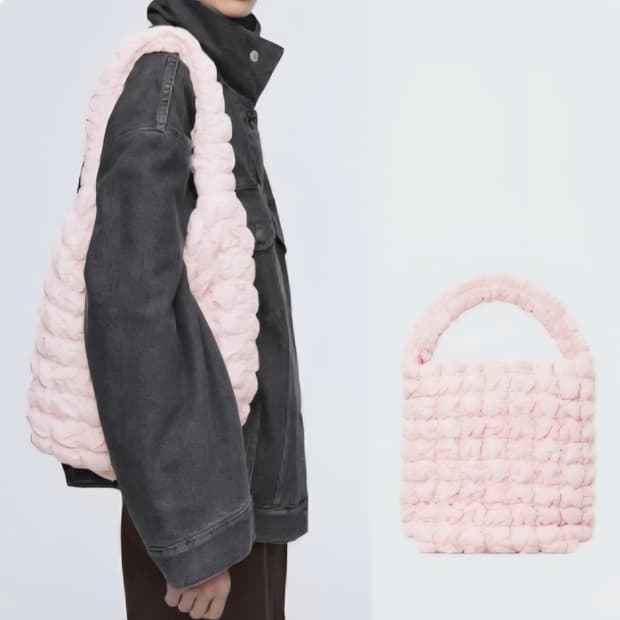 코스 퀼티드 미니 토트백