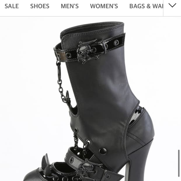 데모니아 데몬13 루버스파이크 스컬 버클 메리제인 펌프스 힐