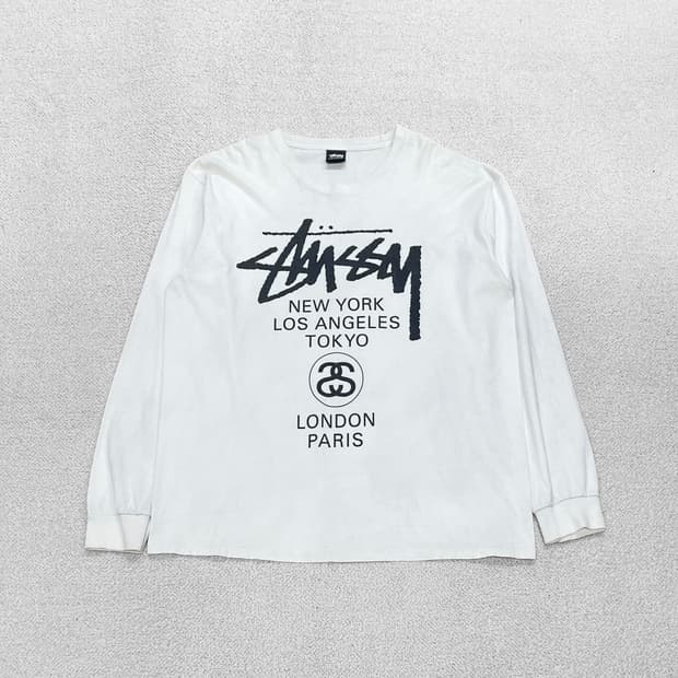 스투시 Stussy 월드투어 롱슬리브 화이트