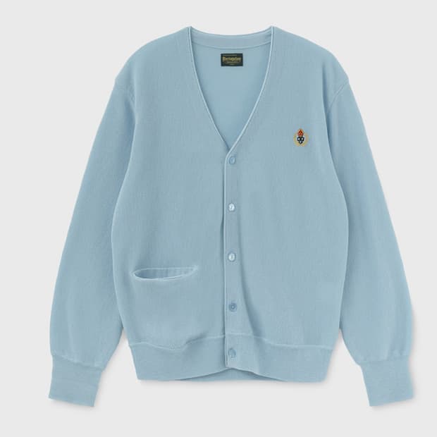CREST MERINO WOOL CARDIGAN / Sky Blue S