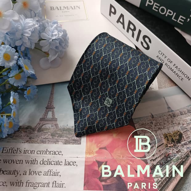 피에르 발망 넥타이 네이비 패턴 A+~A등급 E898
