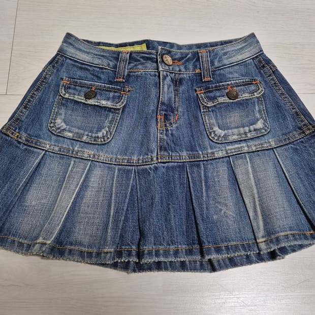 빈티지 y2k 데님 플리츠 치마