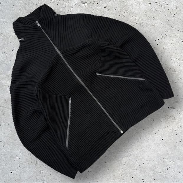 [M] 아르마니 익스체인지 니트 집업 가디건 블랙 B530