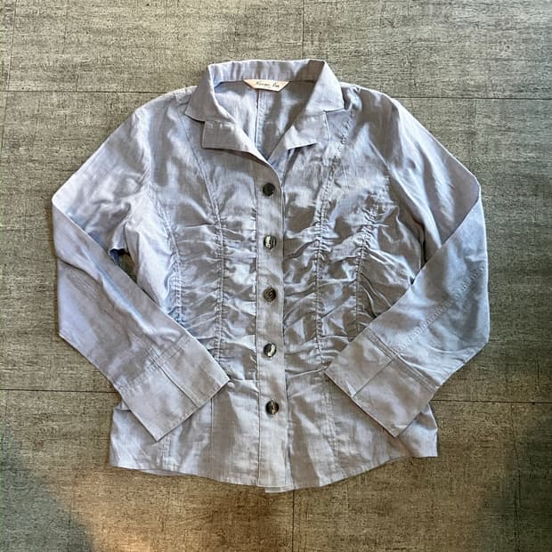 일본빈티지 Kankaibia 핀터깔y2k 락펑크 러플셔츠블라우스