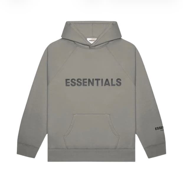 essentials (에센셜 3D 실리콘 아플리케 풀오버 후드)후드티