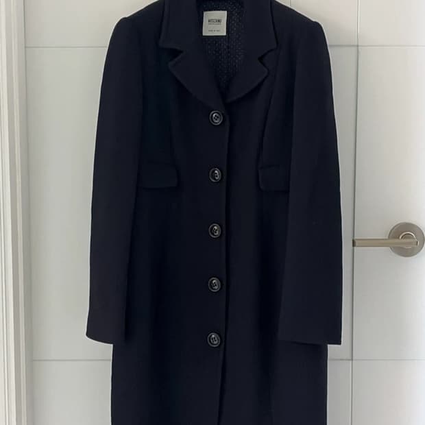 모스키노 블랙 울 코트 55 정품 