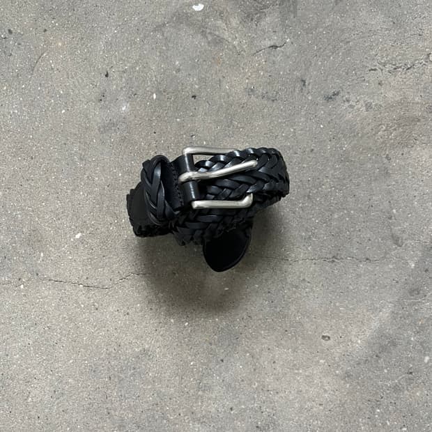 Vintage(Made in England) 리얼레더 위빙 벨트 