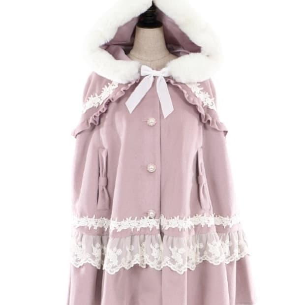 엑시즈팜 히메갸루 판초 케이프 라떼갸루 코트 빈티지 리즈리사 모리걸