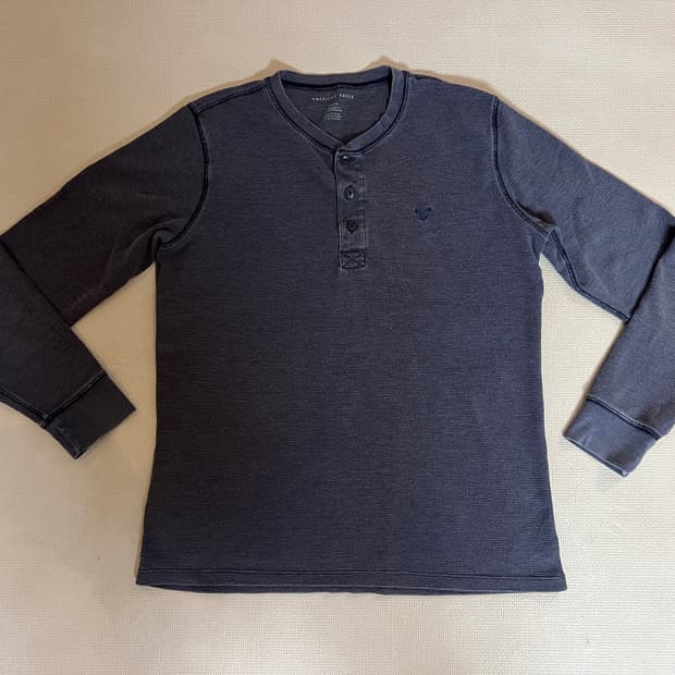 아메리칸이글 헨리넥 긴팔(블루) M