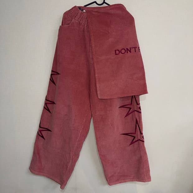 퍽보이 코듀로이 에이프런 팬츠