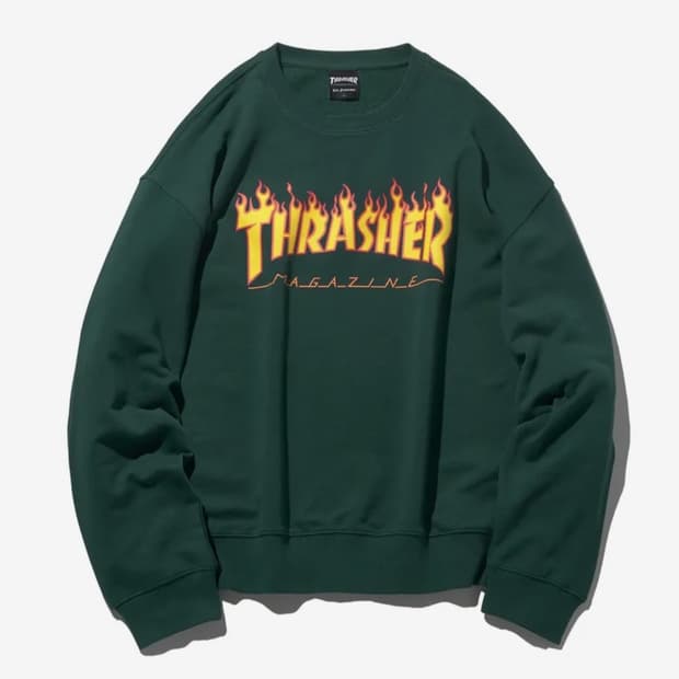 트레셔 플레임 로고 맨투맨 새제품