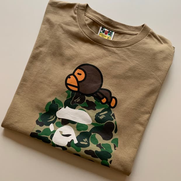 베이프 BAPE 카모 카키 반팔티 