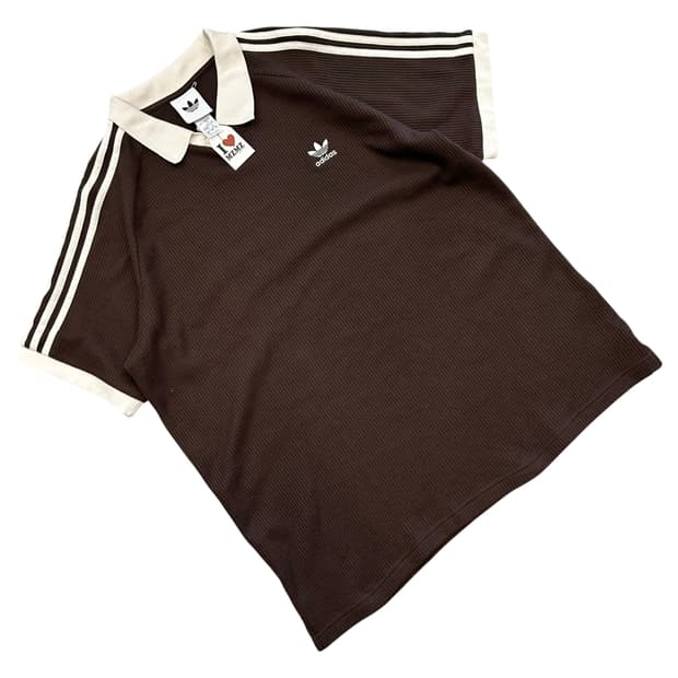 [2XL] 아디다스 와플 폴로 카라 반팔 티셔츠 브라운 A242