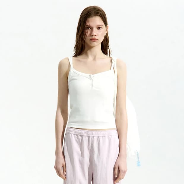로우클래식 나시 HENLEY NECK CAMISOLE(white)