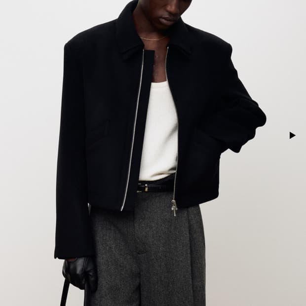 토니웩 디태쳐블 니트 카라 블루종 블랙 m