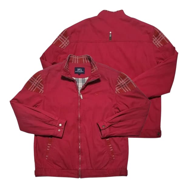 (L) 버버리런던 체크 디테일 블루종자켓 버버리자켓