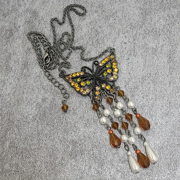 vintage butterfly necklace