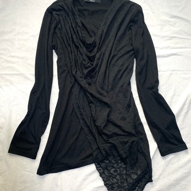 Xfrm leopard detail unbalanced drape cut
