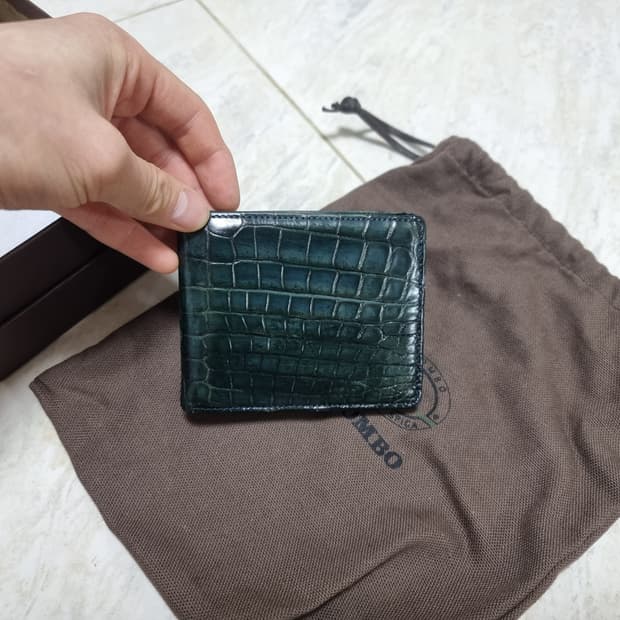콜롬보 통와니 머니클립 지갑 반지갑 악어가죽 사파이어 에메랄드