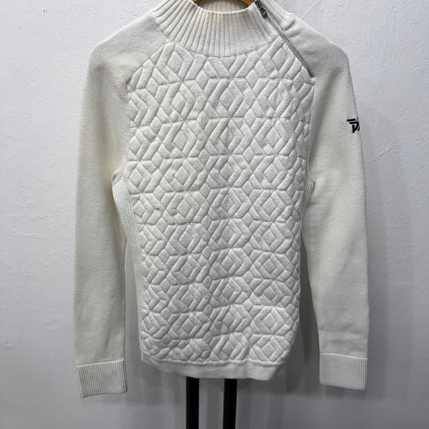 정품) PXG 여성 화이트 퀄팅 니트 탑 XS