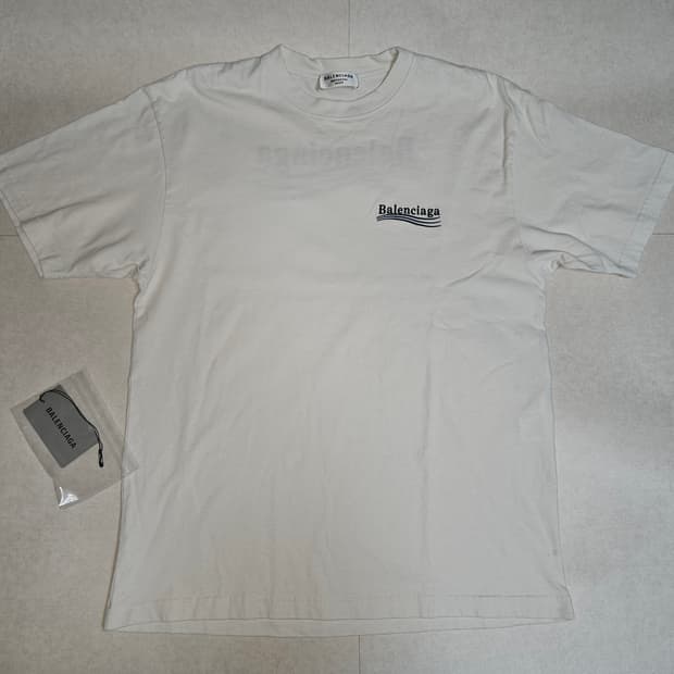 발렌시아가 웨이브 로고 자수 반팔티셔츠 Xs Unisex
