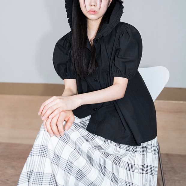 유노이아 Pookie Hooded Shirt - Black