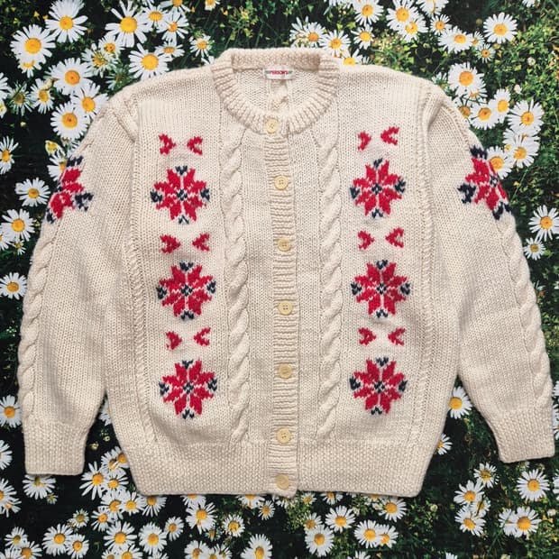 PERSON'S 노르딕 패턴 니트 가디건 여성free