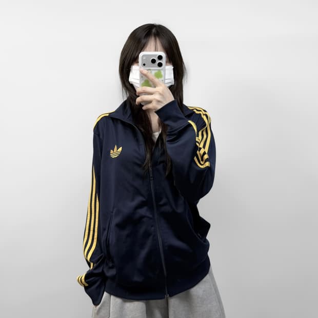 아디다스 파이어버드 트랙탑 져지 네이비 옐로우