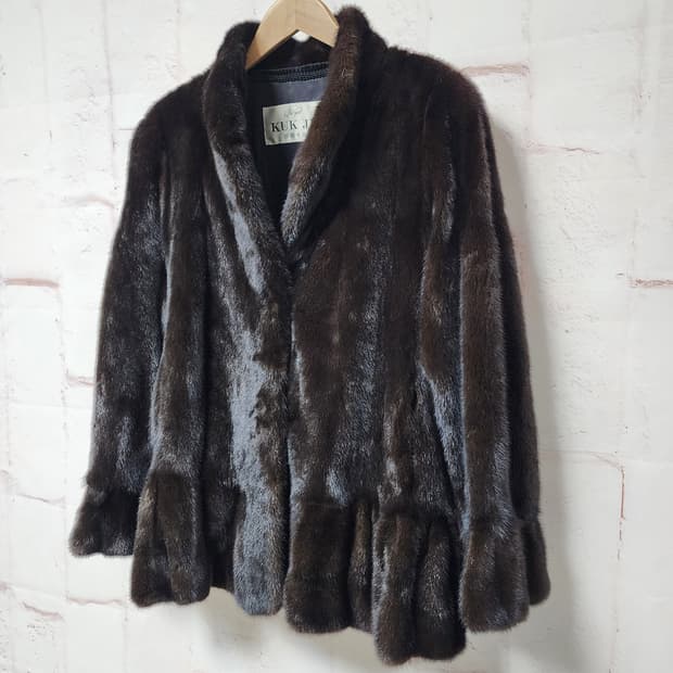 국제 밍크 모피 코트