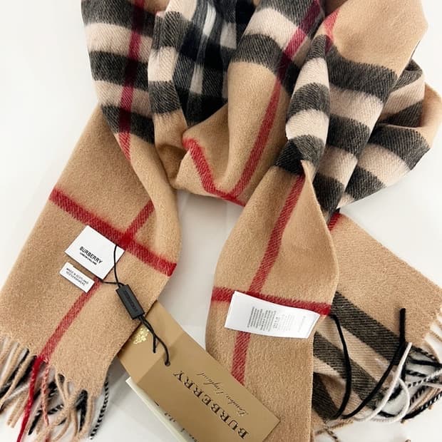 버버리 체크 머플러 베이지 새상품