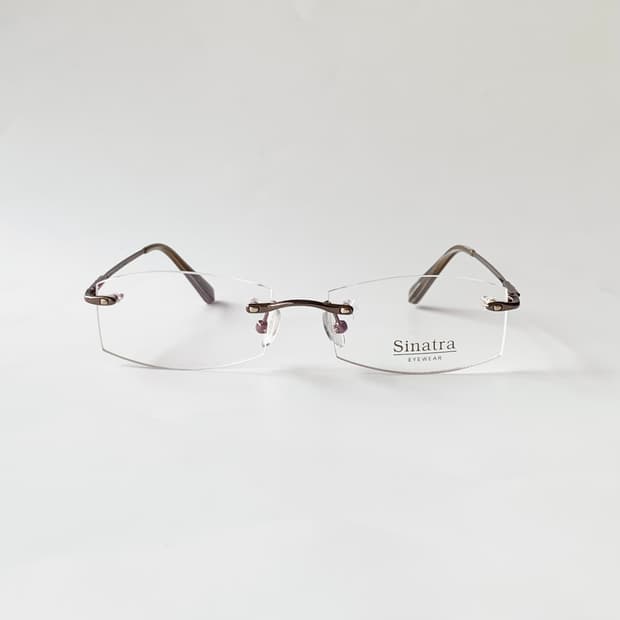 883 브라운 일제 슬림 직사각 무테 빈티지 남녀공용 데드스탁