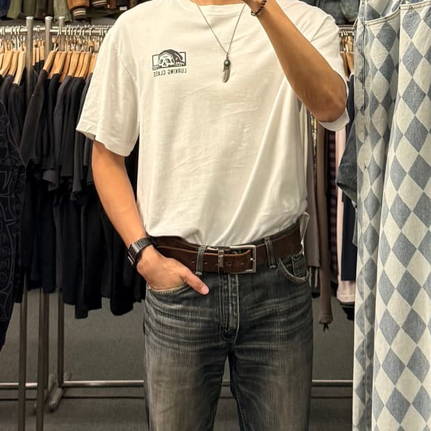 L)LURKING CLASS 빈티지 스컬 프린팅 반팔 티셔츠