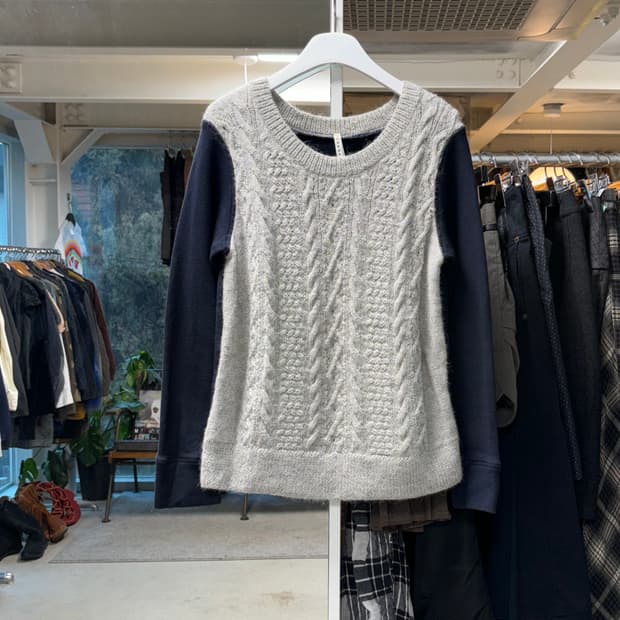 스나오 쿠와하라 니트 스웻셔츠