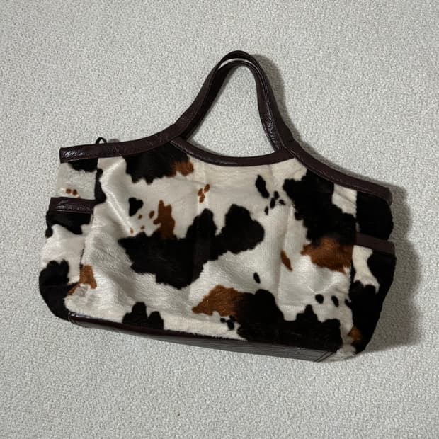 빈티지 갸루 y2k 카우 패턴 숄더백